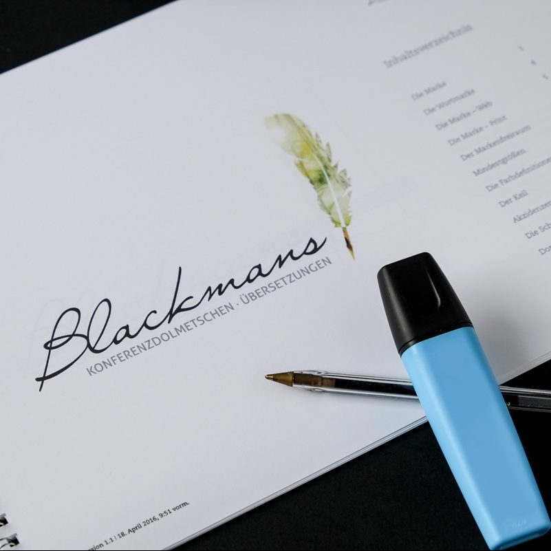 Blackmans Logodesign Geschäftsausstattung Würzburg