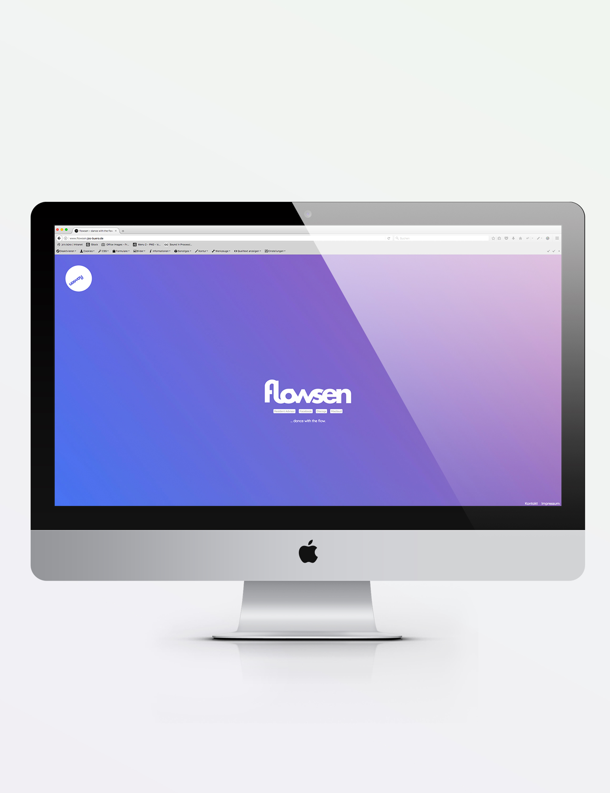 Flowsen DJ Webdesign Mockup Mac jos büro für Gestaltung Designbüro