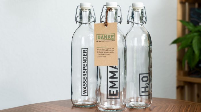 Packaging-DesignBelz GmbH Würzburg Trinkflaschen Verpackungsdesign jo's büro für Gestaltung Würzburg Mitarbeitergeschenk Individuell
