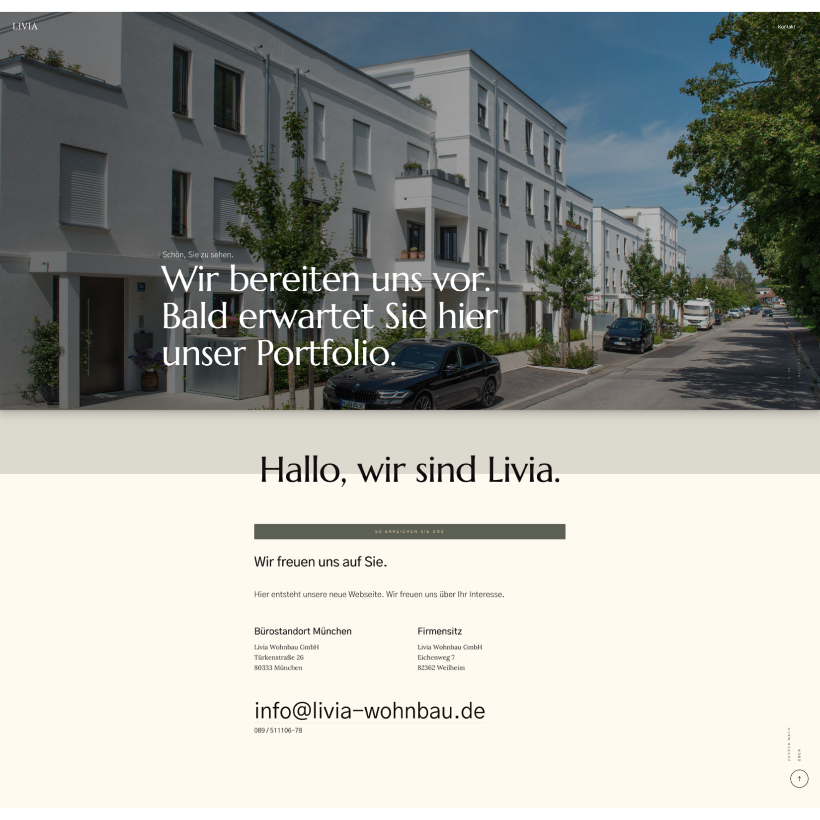 Livia Baustellenwebsite