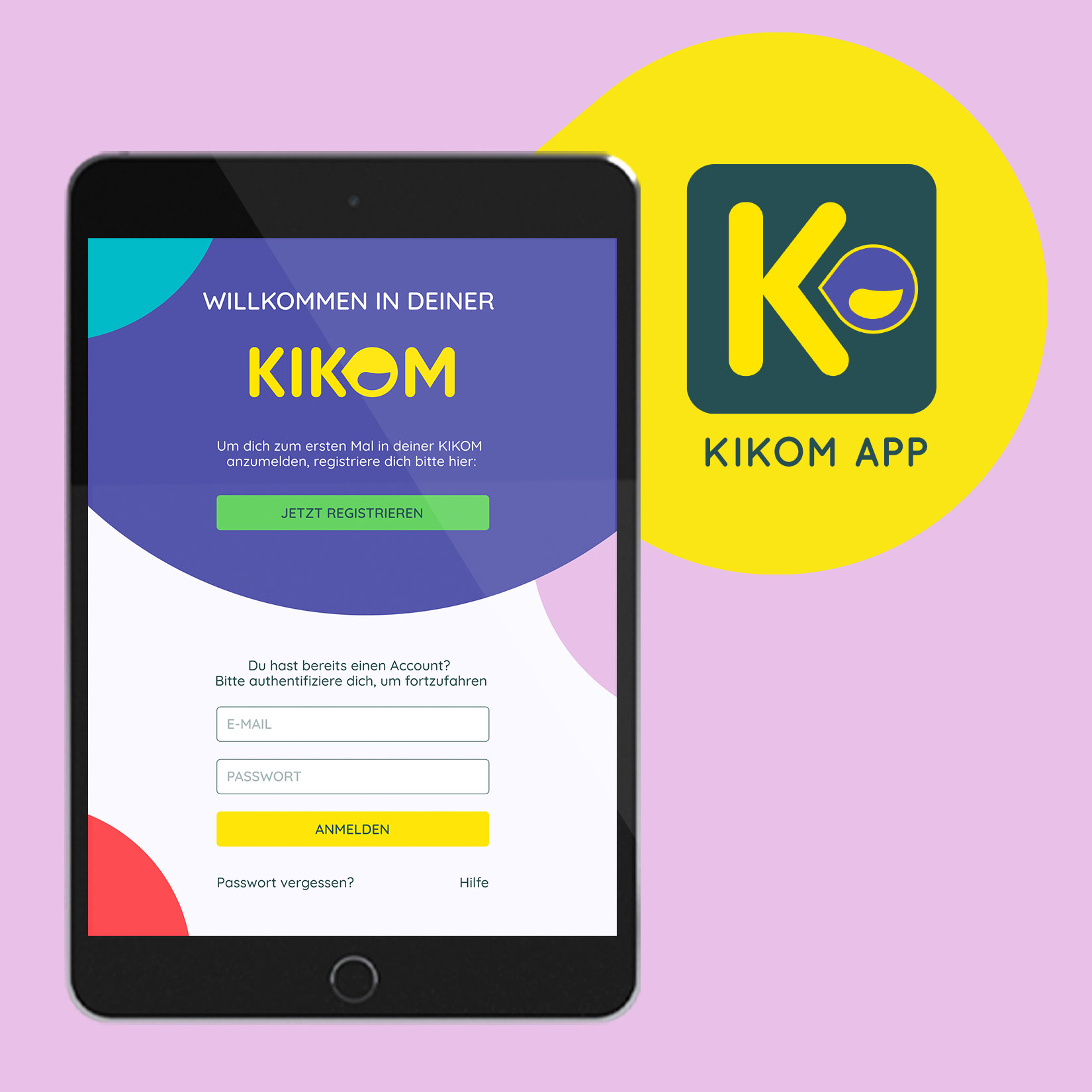 Kikom App und Titelbild