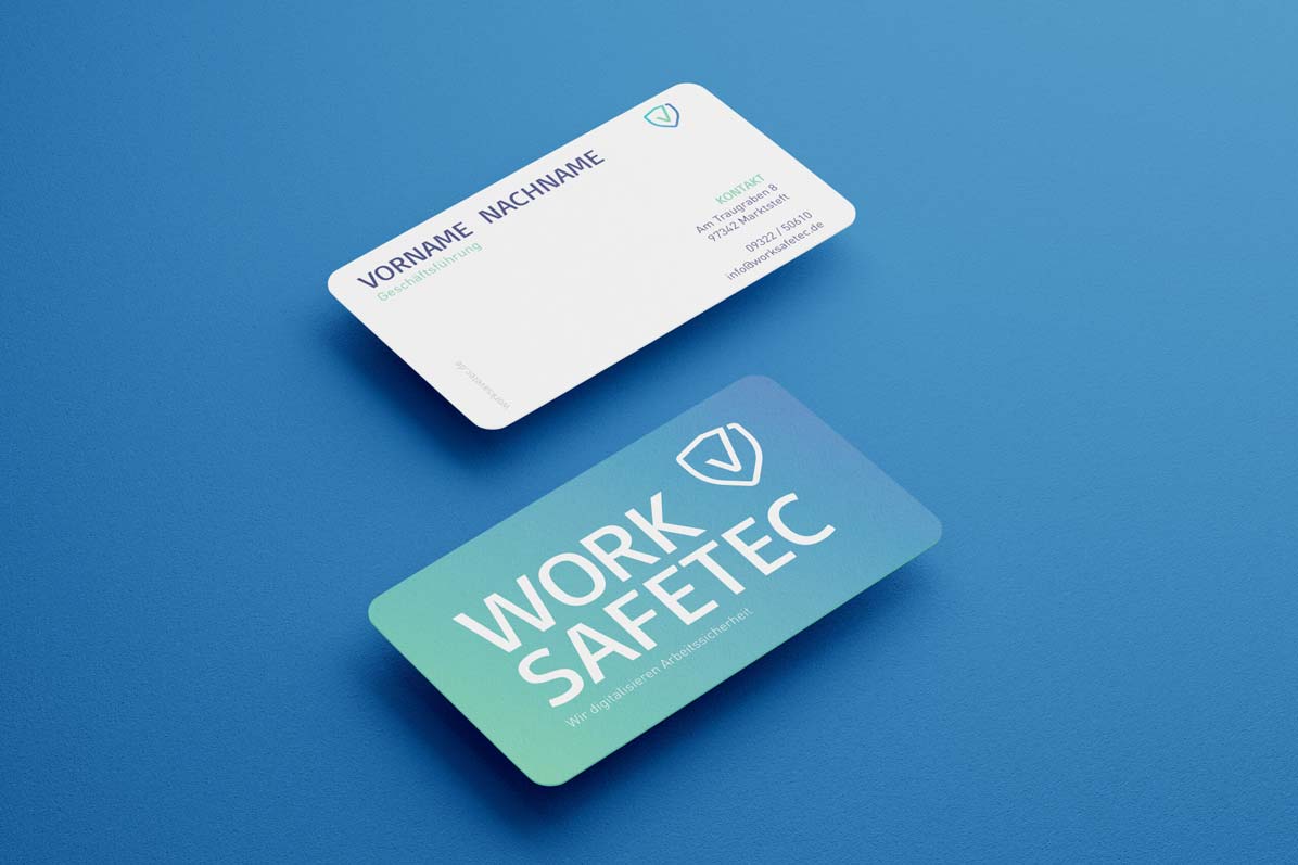 Mockup Visitenkarten aus der Markenkreation Work Safetec