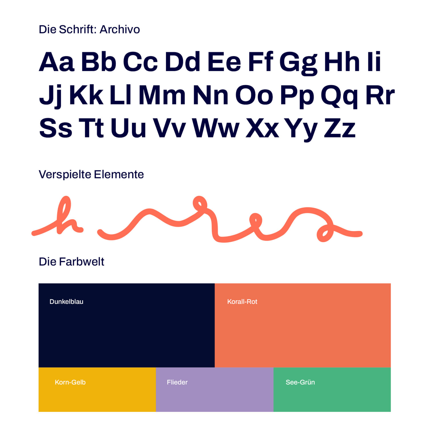 Übersicht Corporate Design Farben Typografie der Marke callheinz