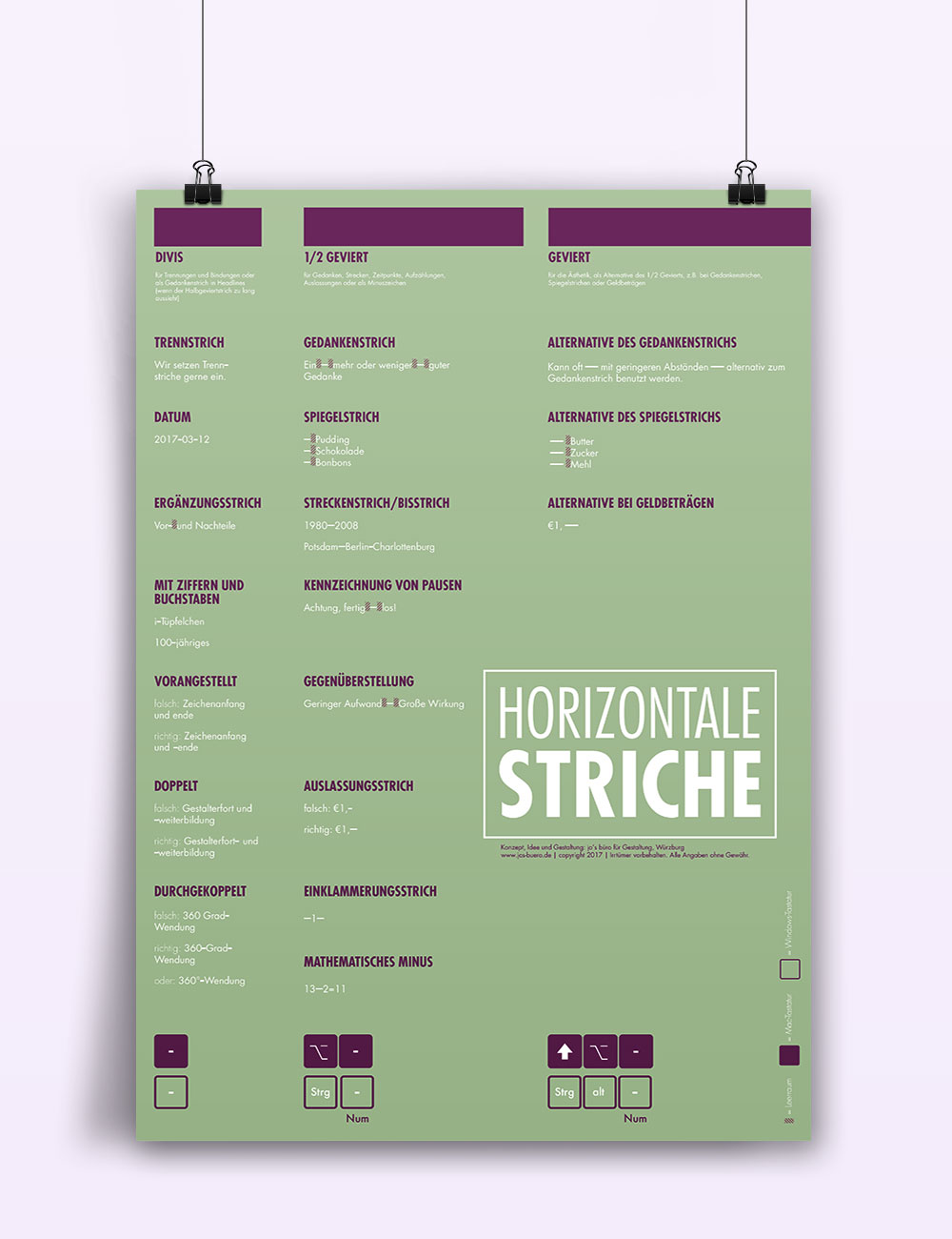 Poster Plakat Detailtypografie Mediengestalter horizontale striche