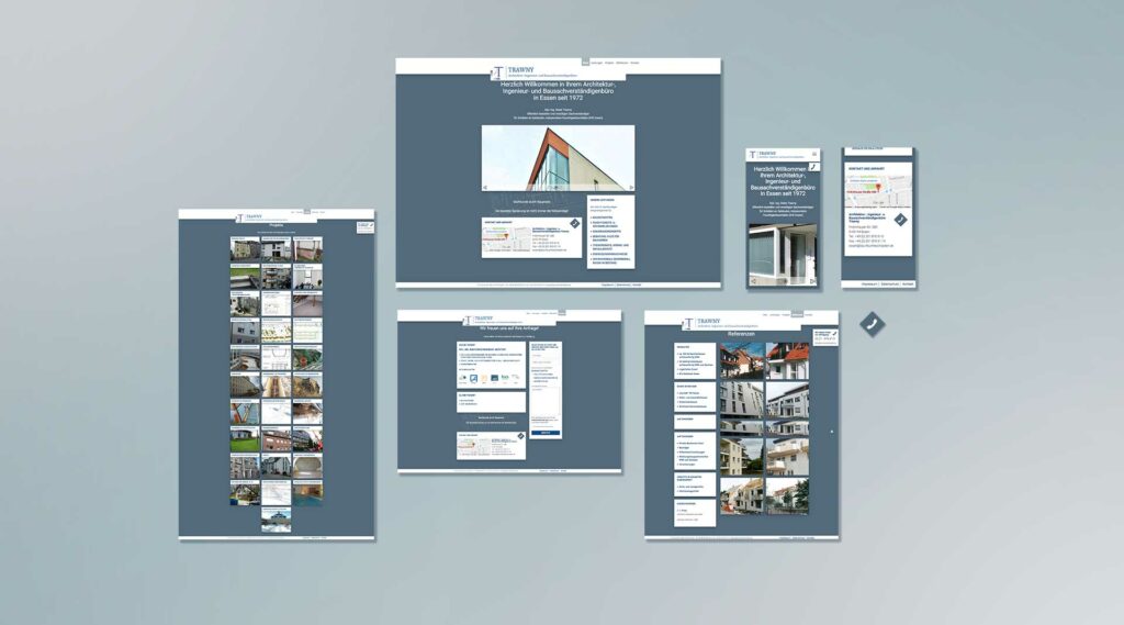 Webdesign Trawny Baugutachten Relaunch Screendesign