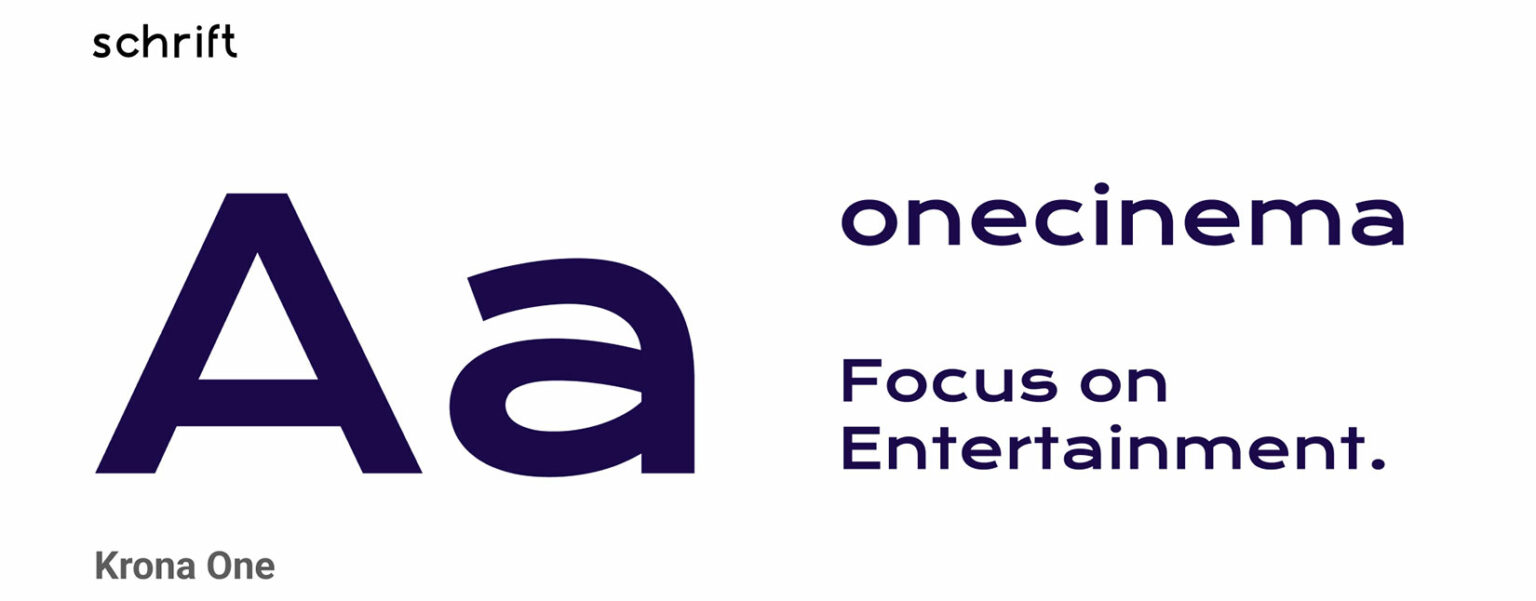 Übersicht Typografie Corporate Font Markenkreation Branding OneCinema