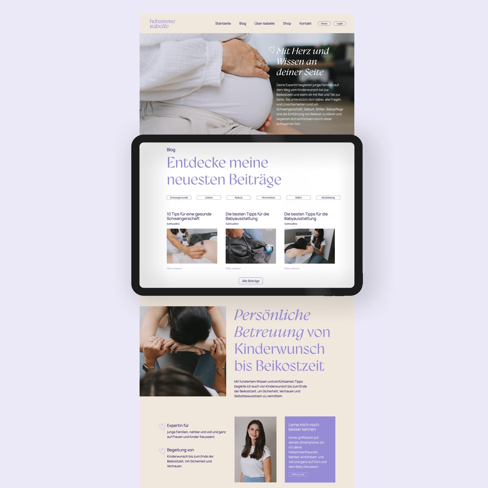 Markenkreation und Webdesign – Hebamme Isabelle